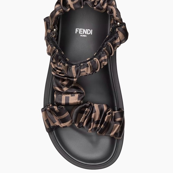Fendi Ruched Logo Sporty Sandals - Picture 2 of 9